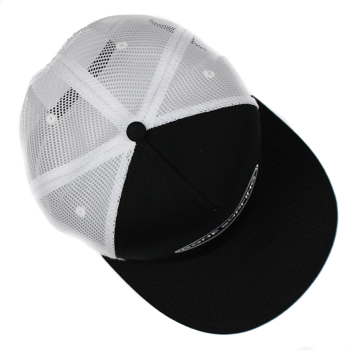 Trucker Hat Black Flat Bill with Gone Surfing Logo